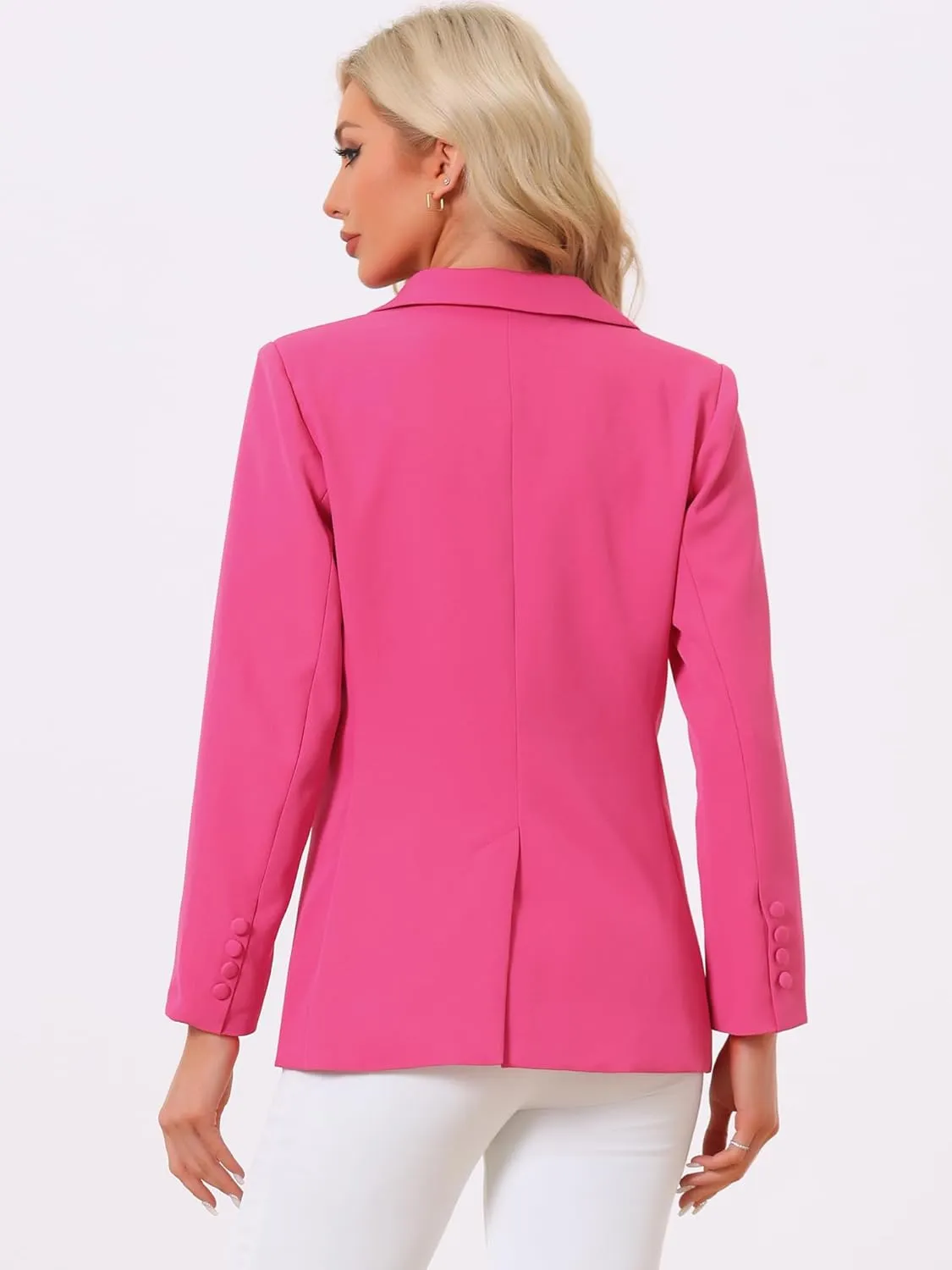 Allegra K Business Blazer for Women's One Button Open Front Work Office Suit Blazers