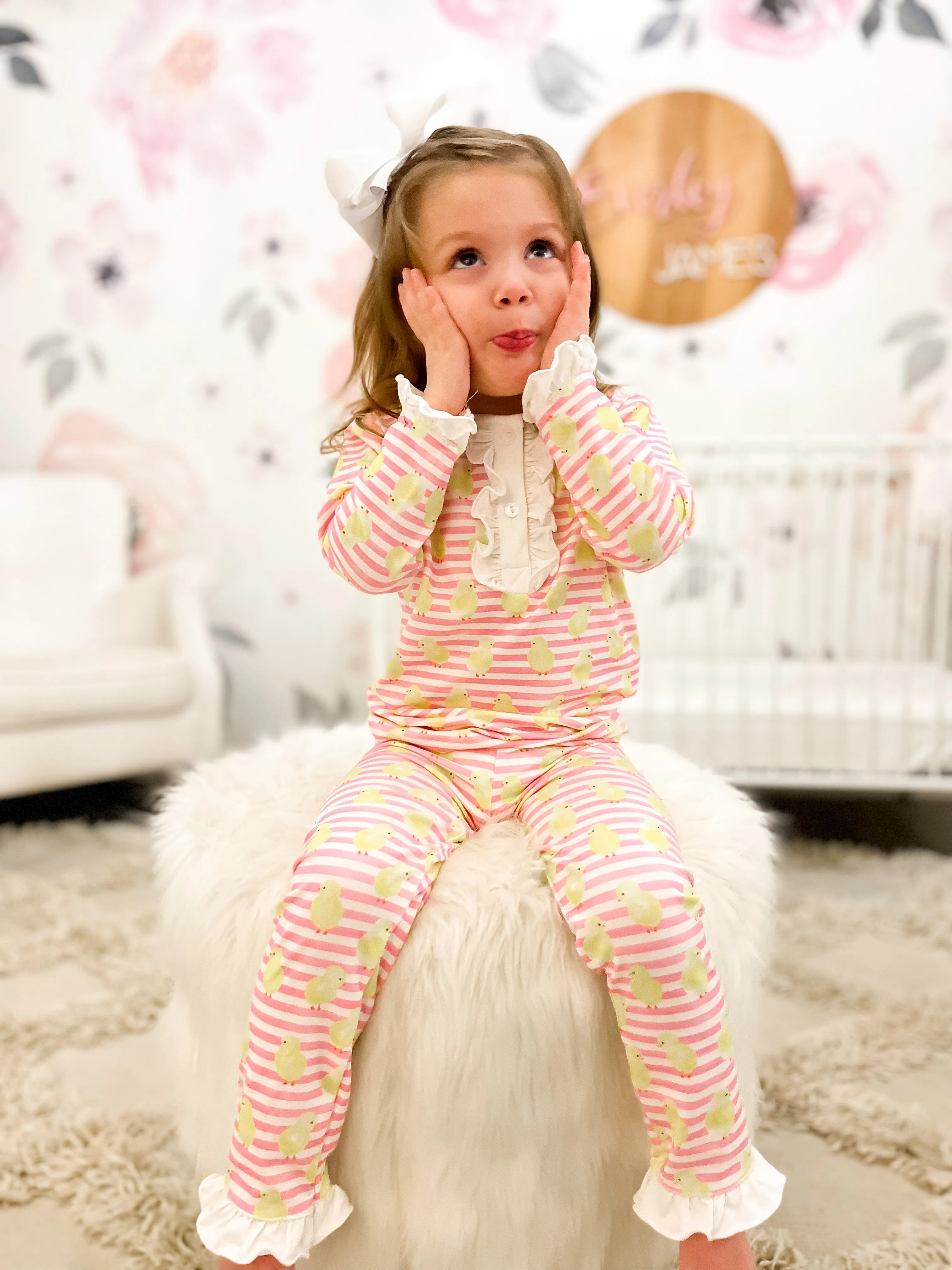 Baby Chick Pink Stripe Loungewear