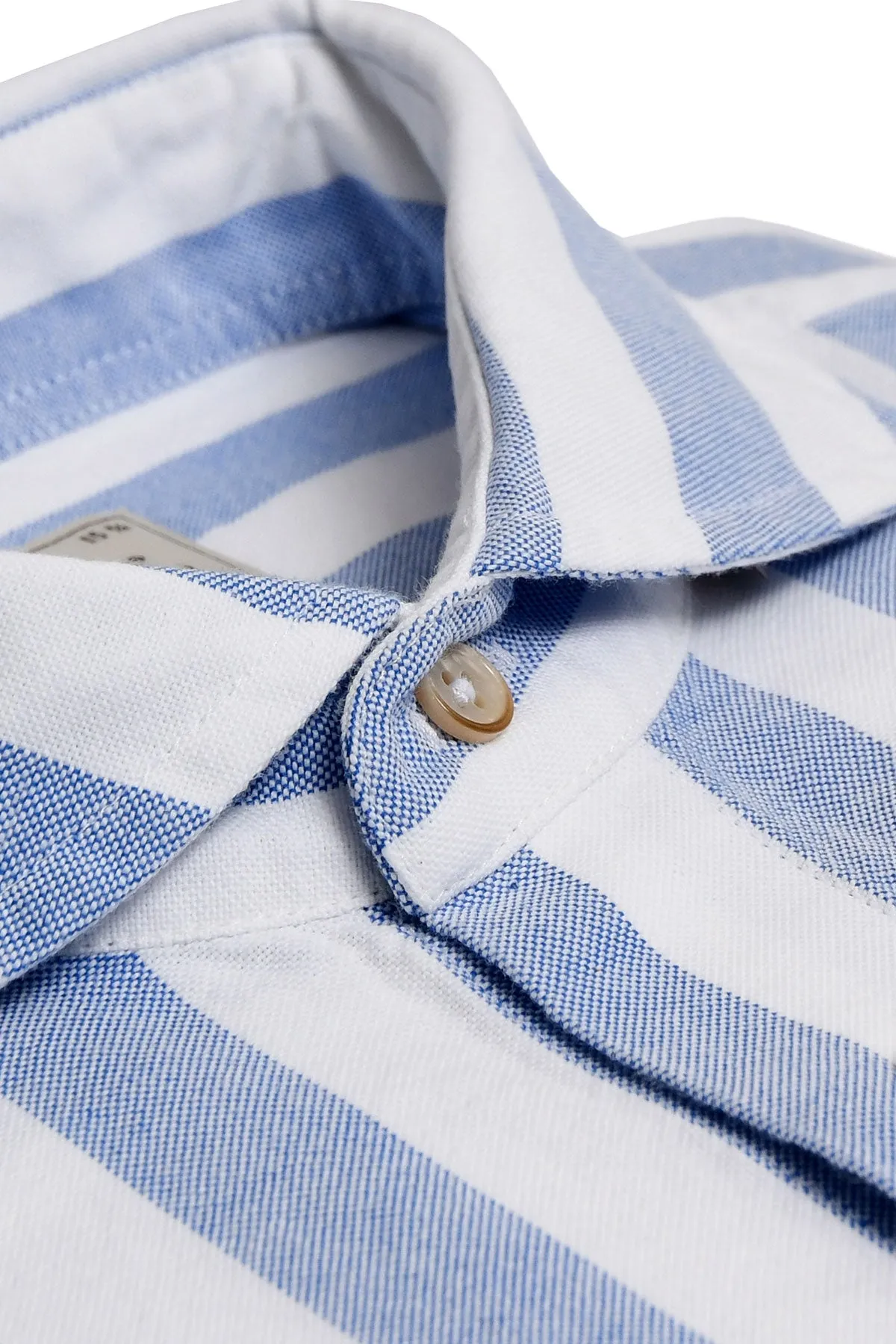 Blue striped regular fit oxford shirt