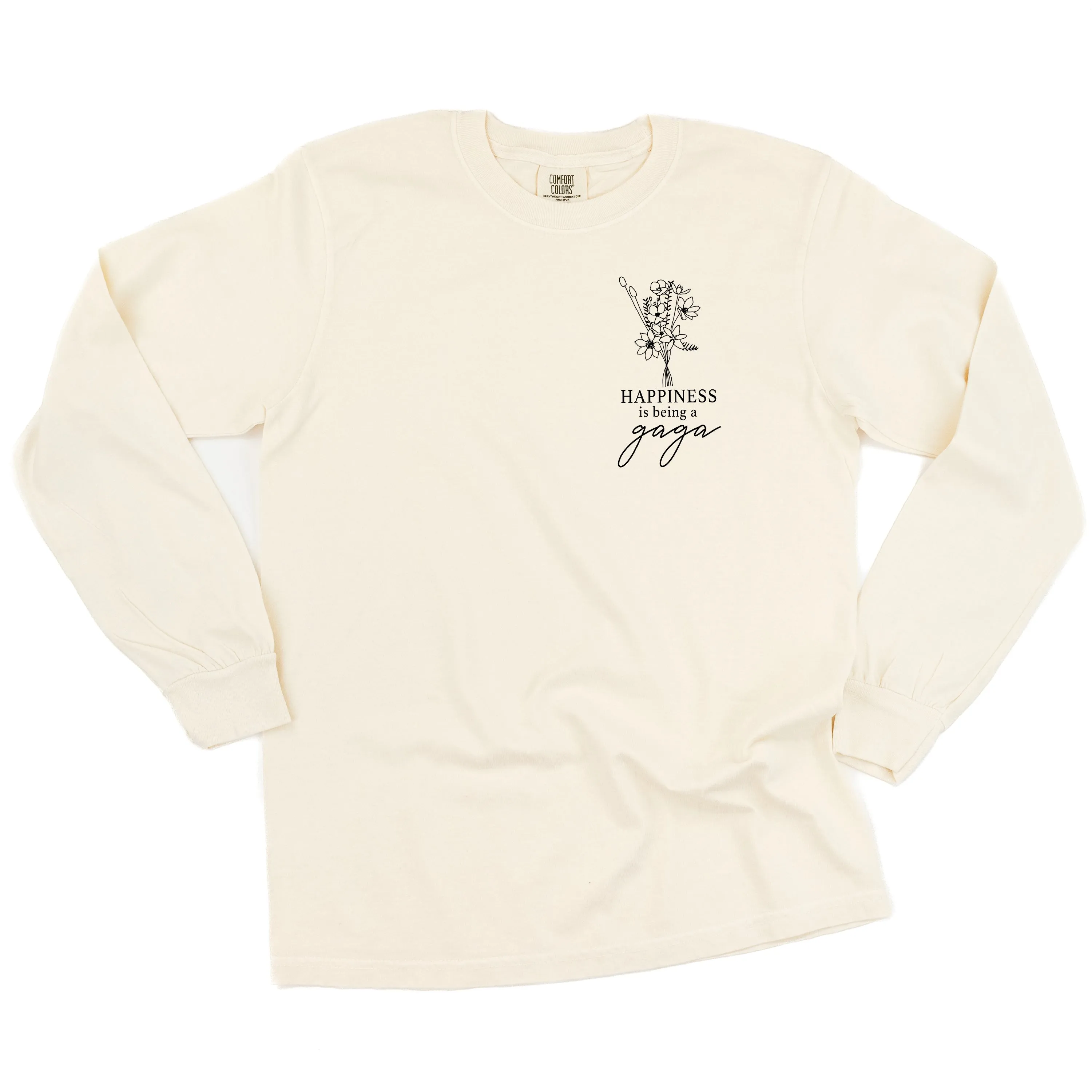 Bouquet Style - Happiness is Being a GAGA - LONG SLEEVE COMFORT COLORS TEE