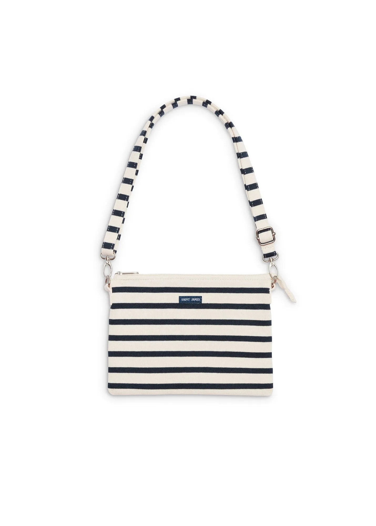 Carded Cotton Pouch  striped (ECRU/MARINE)