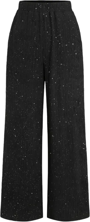 CIDER Glitter Pants for Women Wide Leg High Waist Sequin Pants Party Sparkle Night Out Pants