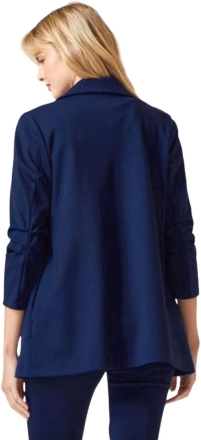 Dear Scarlett Womens 3/4 Ruched Sleeve Magic Blazer