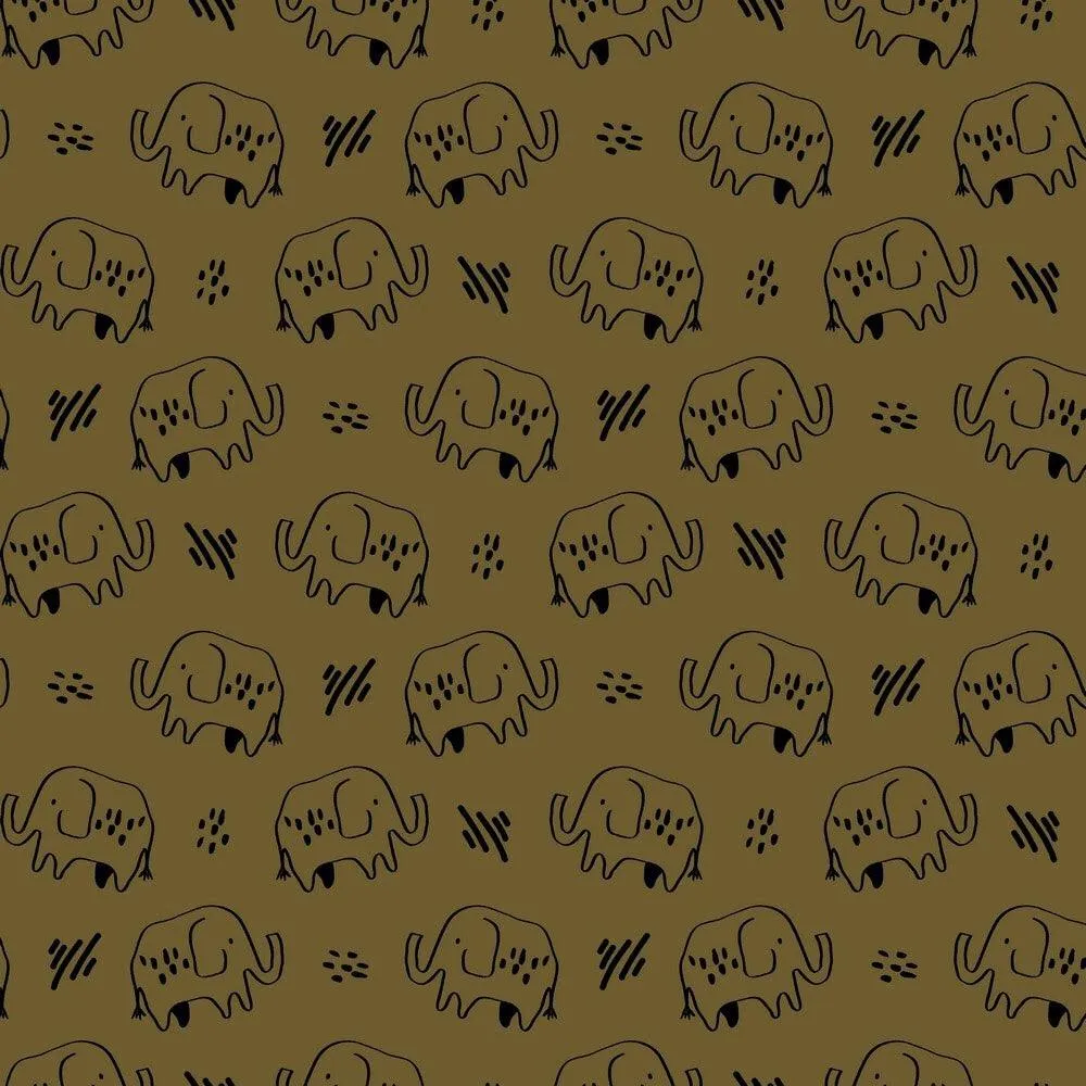 Elephants Organic Sweatshirt Fabric