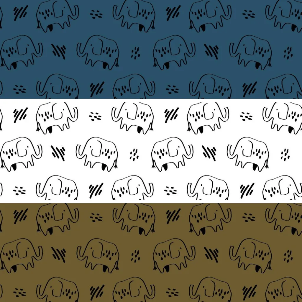 Elephants Organic Sweatshirt Fabric