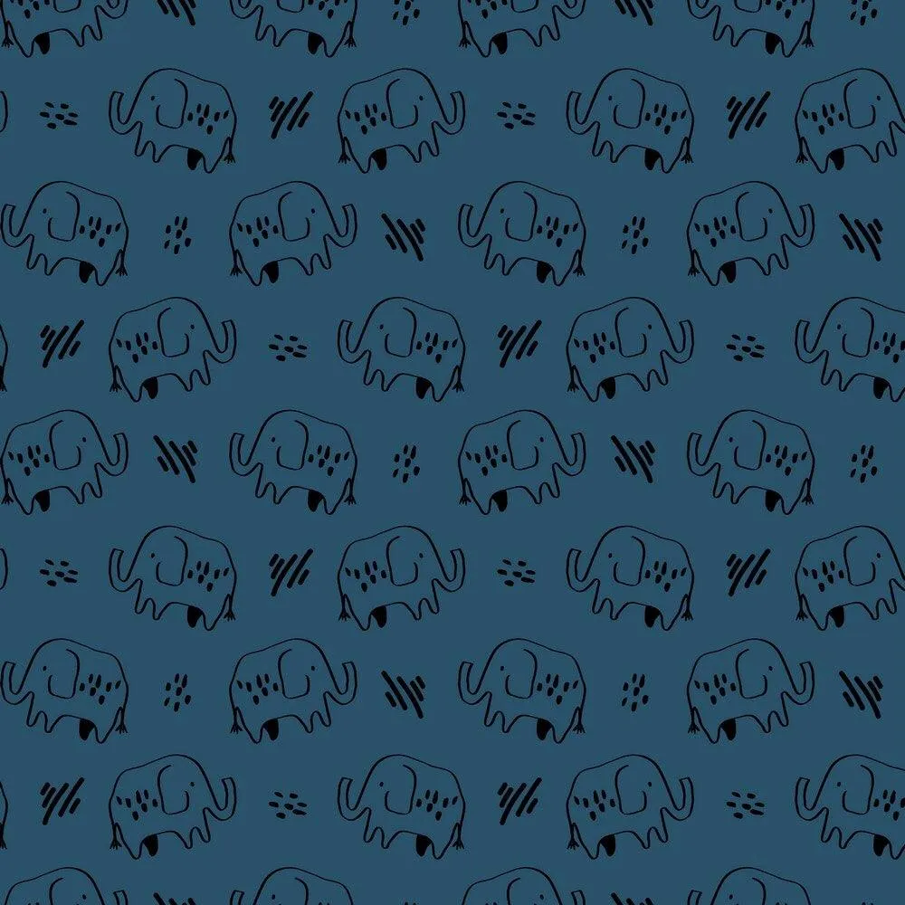 Elephants Organic Sweatshirt Fabric