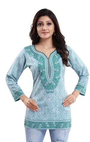 Extraordinary Blue Color Indian Ethnic Kurti For Casual Wear (K629)