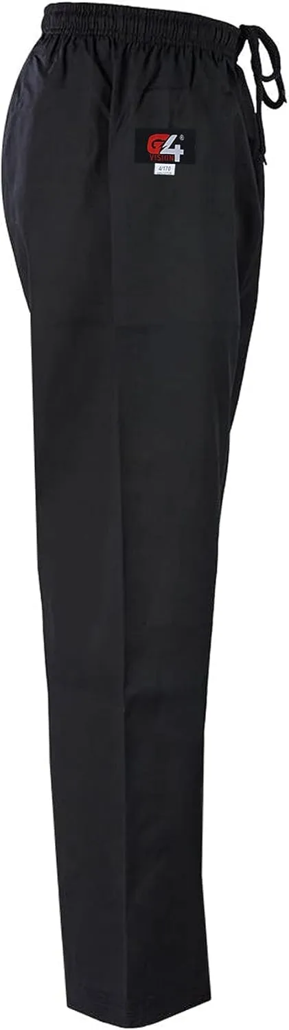 G4 VISION Karate Trousers Martial Arts Karate Pants Student Cotton GI Aikido Kids Pant Kung Fu Adults Kimono Trousers