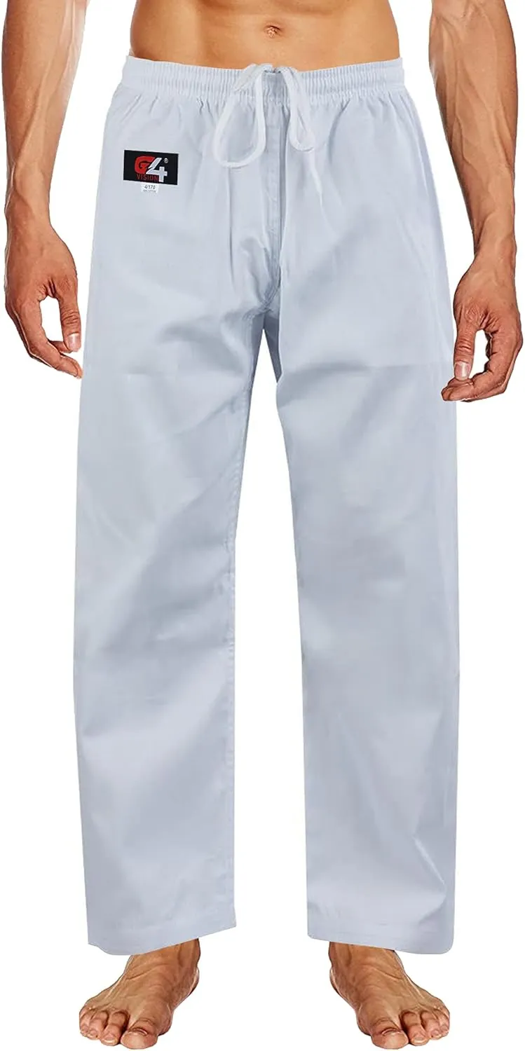 G4 VISION Karate Trousers Martial Arts Karate Pants Student Cotton GI Aikido Kids Pant Kung Fu Adults Kimono Trousers