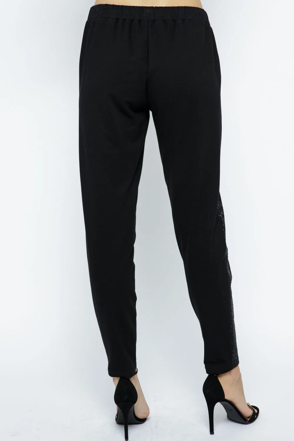 Jogger with Rhinestone Side Detail