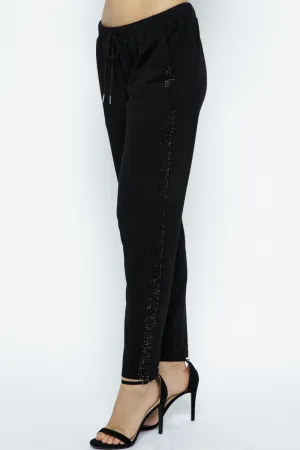 Jogger with Rhinestone Side Detail