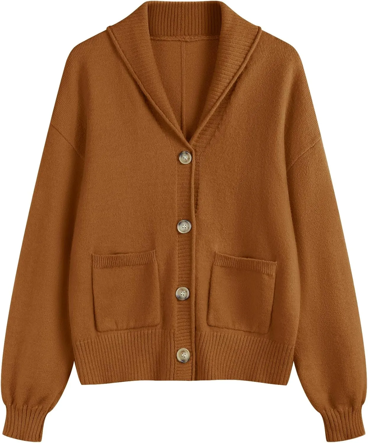 LUYAA Women's Cardigan Sweaters 2024 Oversized Open Front Button V Neck Lightweight Cardigans Outerwear