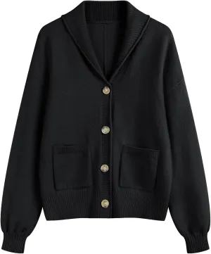 LUYAA Women's Cardigan Sweaters 2024 Oversized Open Front Button V Neck Lightweight Cardigans Outerwear