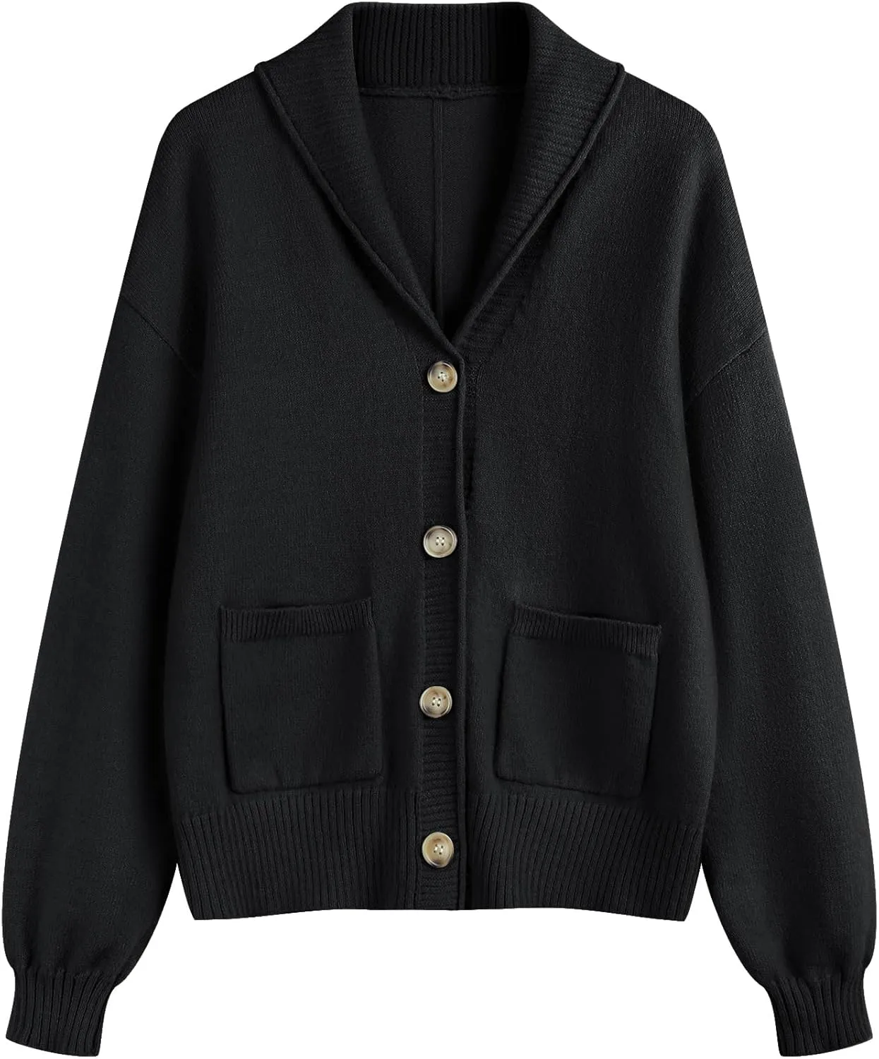 LUYAA Women's Cardigan Sweaters 2024 Oversized Open Front Button V Neck Lightweight Cardigans Outerwear