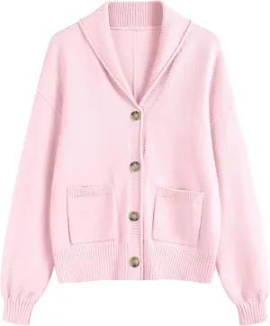LUYAA Women's Cardigan Sweaters 2024 Oversized Open Front Button V Neck Lightweight Cardigans Outerwear