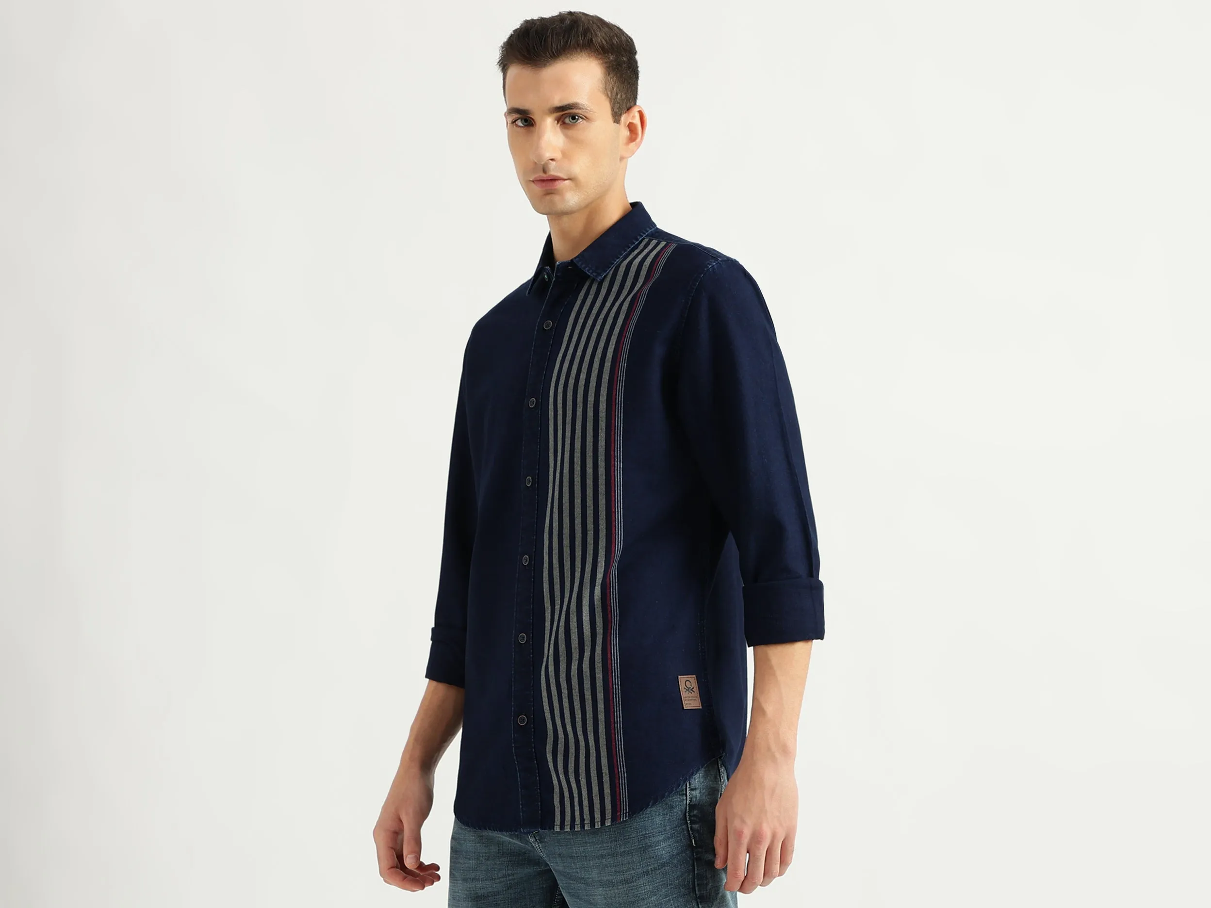 Men's Slim Fit Spread Collar Striped Shirts