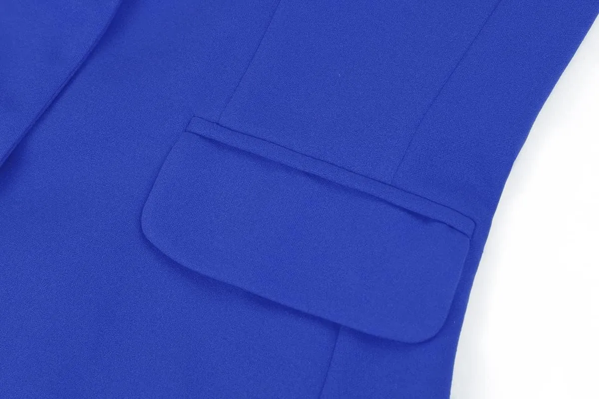 MINTLIMIT Women's 3/4 Sleeve Blazers One Button Work Office Blazer with Pockets
