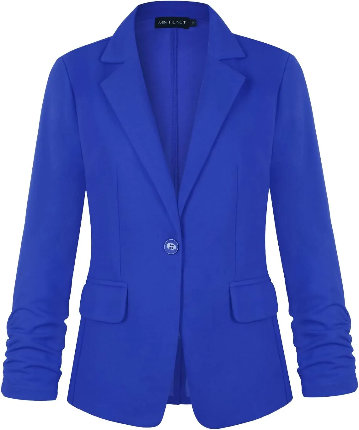 MINTLIMIT Women's 3/4 Sleeve Blazers One Button Work Office Blazer with Pockets