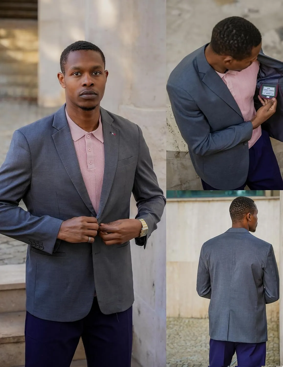 PJ PAUL JONES Mens Blazers Sport Coats Casual Lightweight Two Button Business Suit Jackets