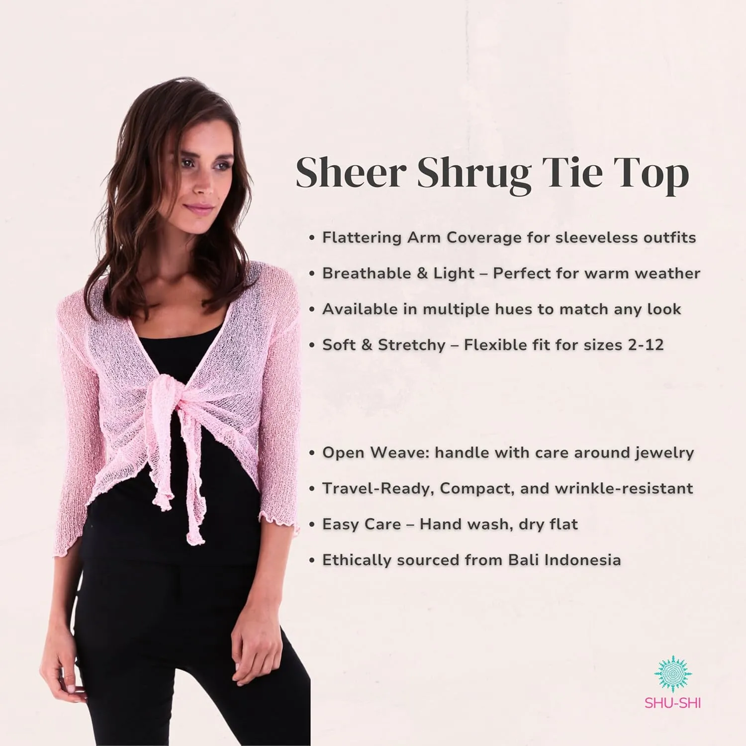 SHU-SHI Sheer Cardigans For Women Summer Knit Shrug Lightweight For Dresses Tie Top Open Front