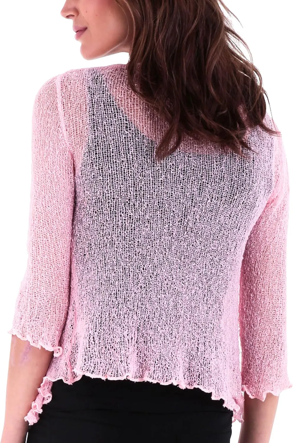 SHU-SHI Sheer Cardigans For Women Summer Knit Shrug Lightweight For Dresses Tie Top Open Front