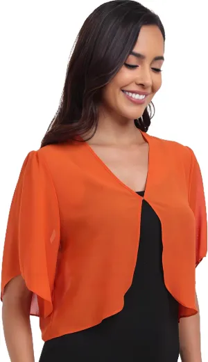 SURVODJA Womens Chiffon Cropped Cardigans Lightweight Sweaters Short Sleeve Bolero Shrugs for Dress