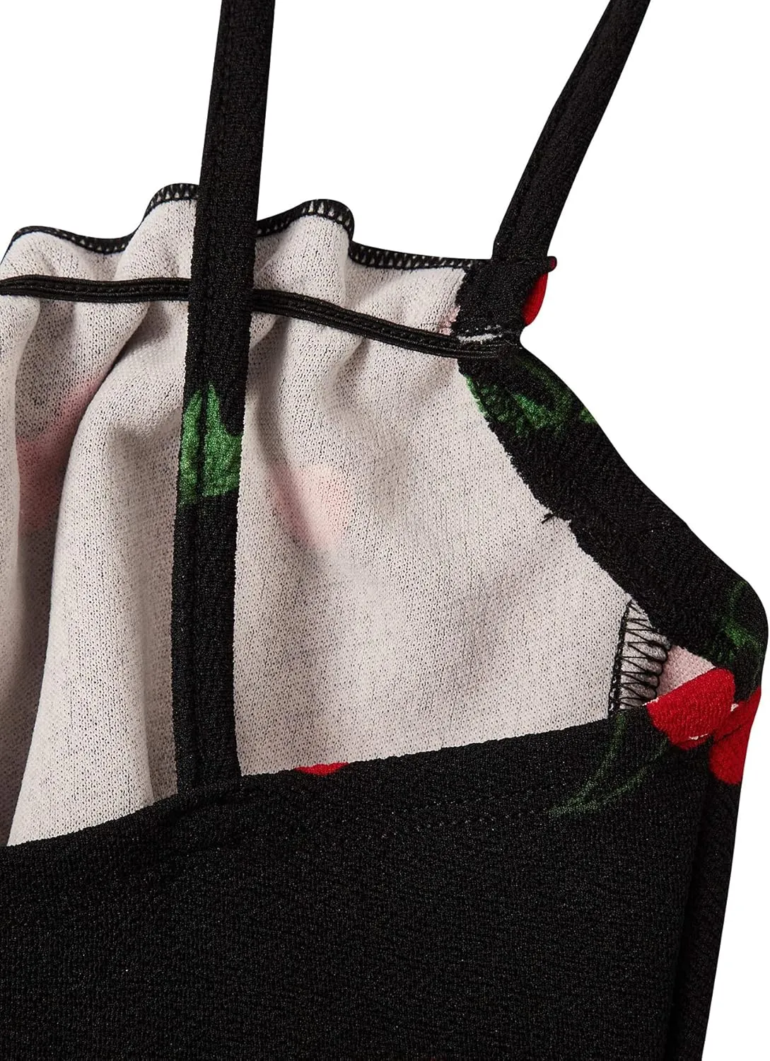 SweatyRocks Women's Ruched Frill Trim Spaghetti Strap Crop Cami Tank Tops Camisole