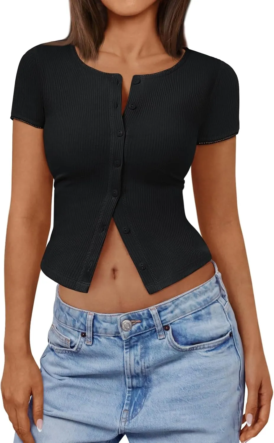 Trendy Queen Womens Summer Short Sleeve Cardigans 2025 Lightweight Button Down Shirts Fashion Casual Tops
