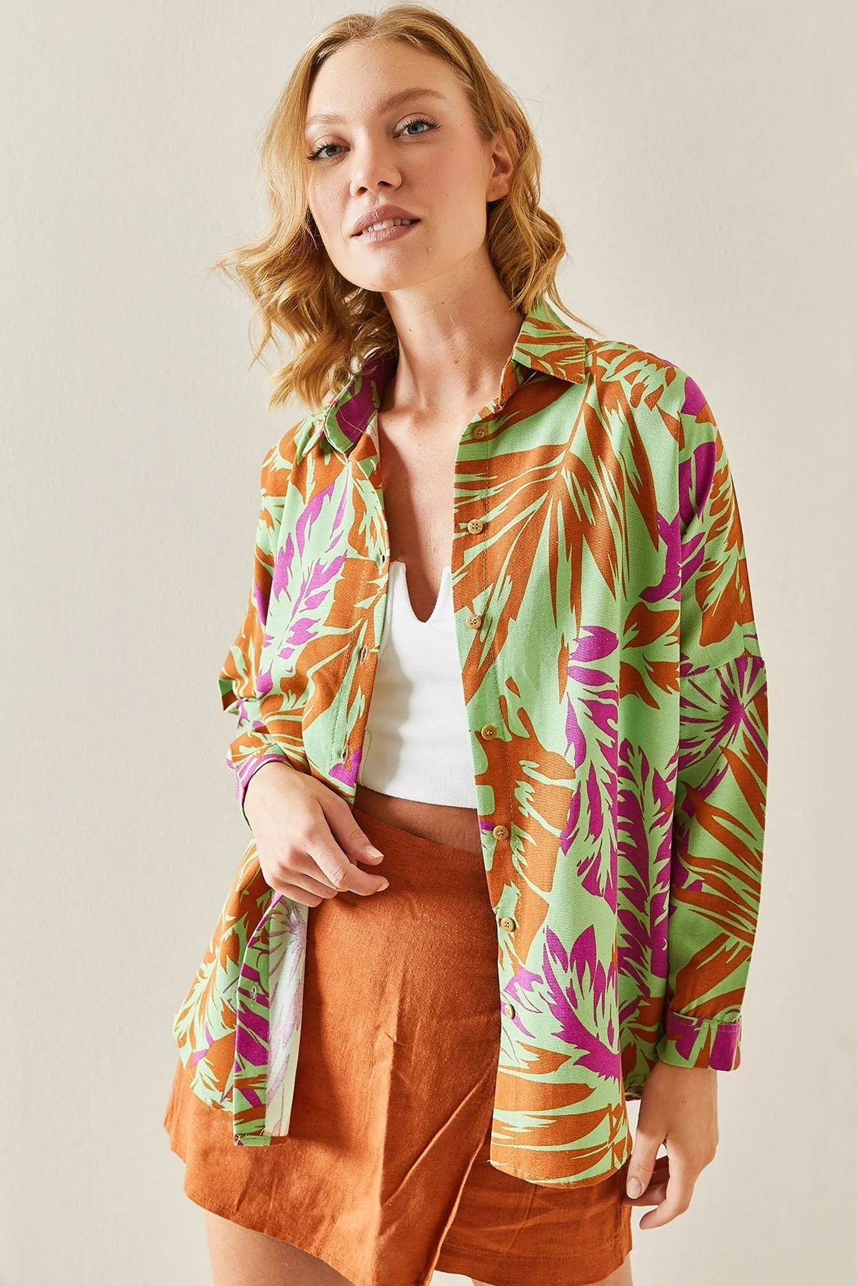 Tropical Harmony Linen-Blend Shirt
