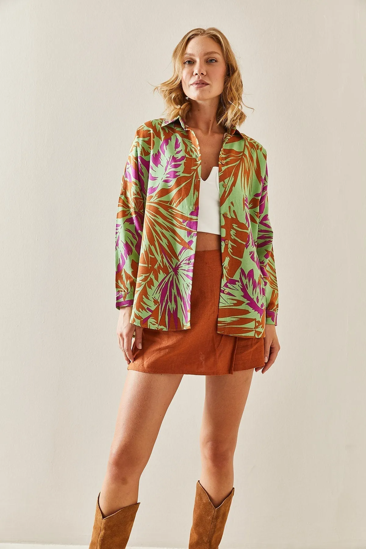 Tropical Harmony Linen-Blend Shirt