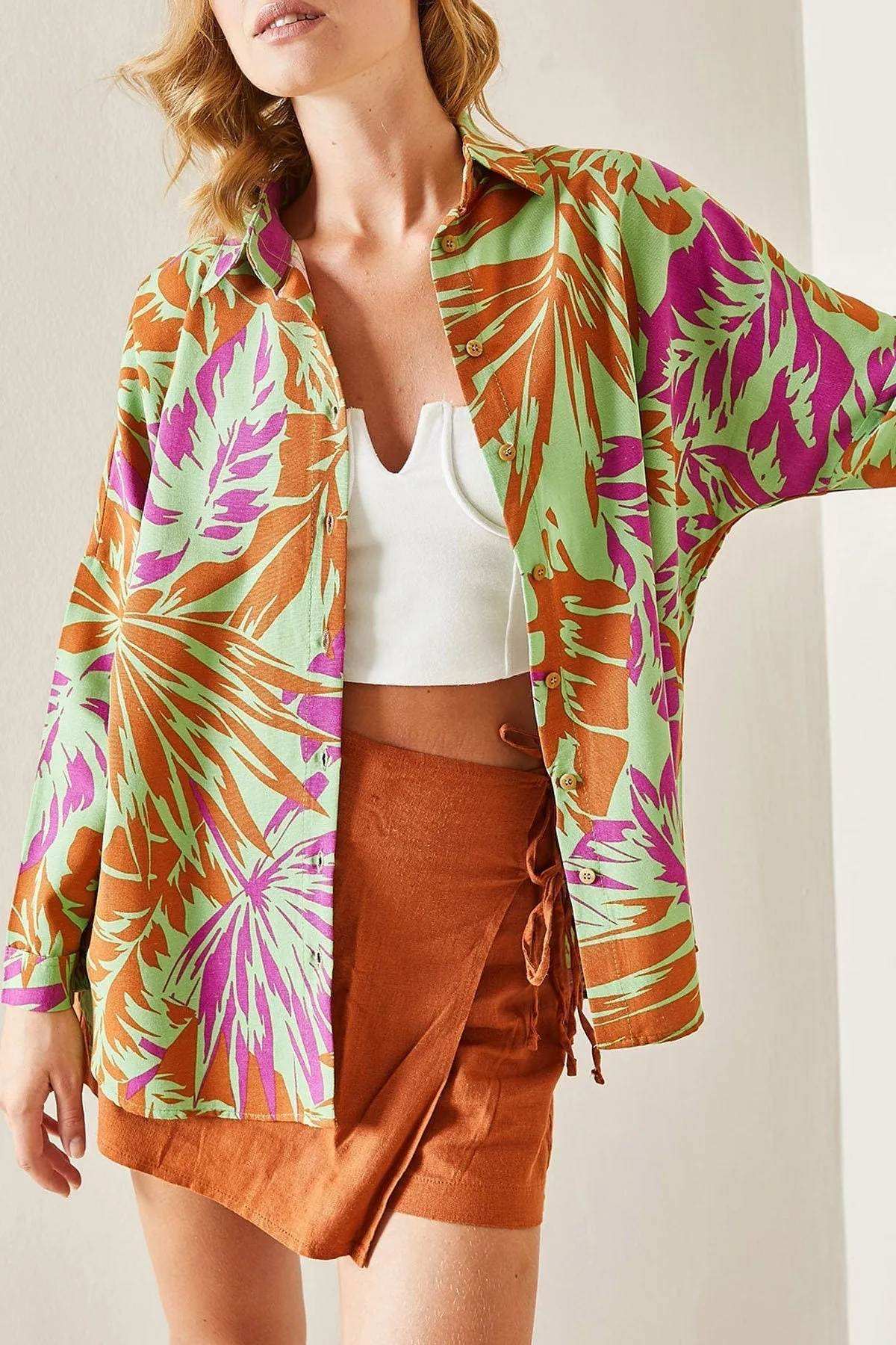 Tropical Harmony Linen-Blend Shirt