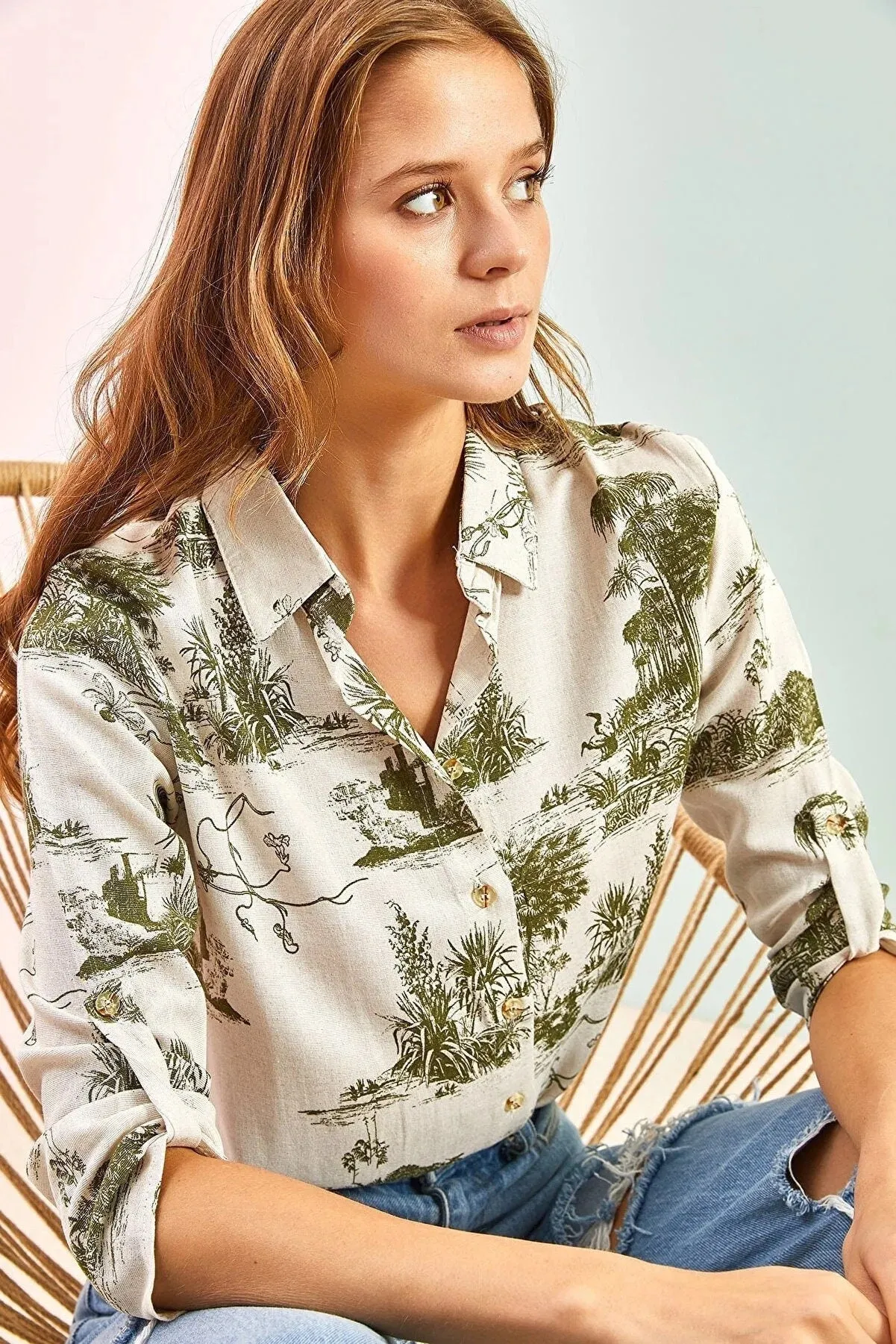 Vintage 1970s Landscape Blouse