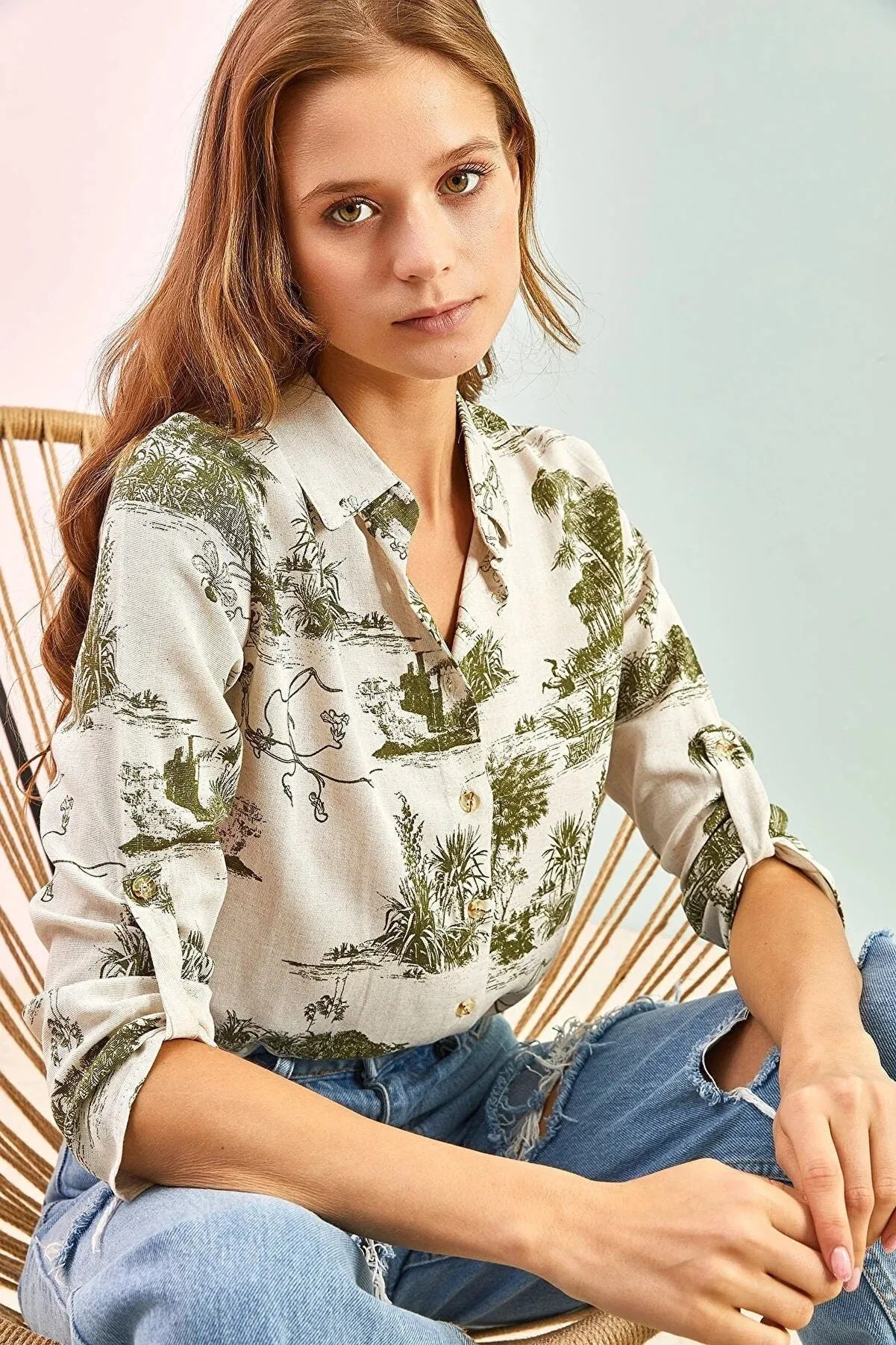 Vintage 1970s Landscape Blouse
