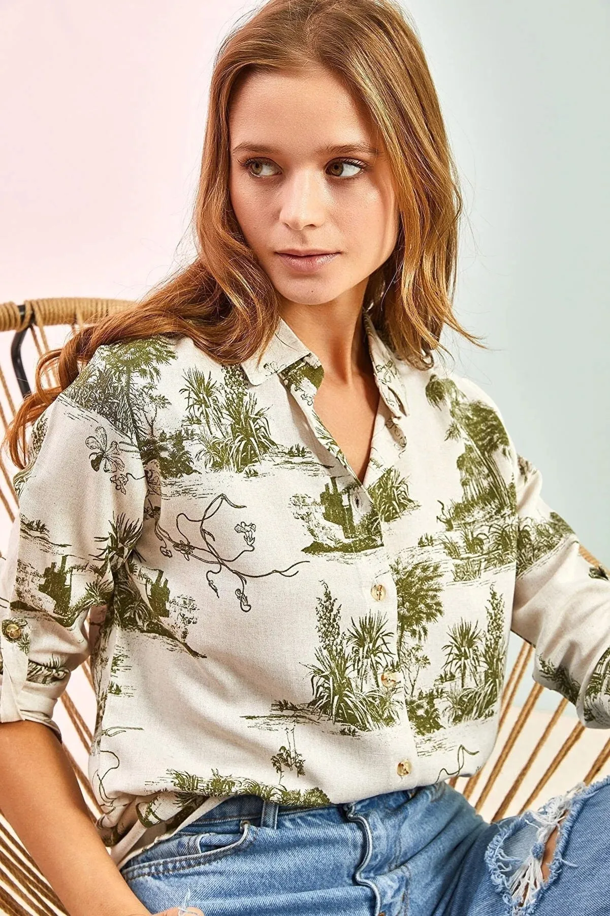 Vintage 1970s Landscape Blouse