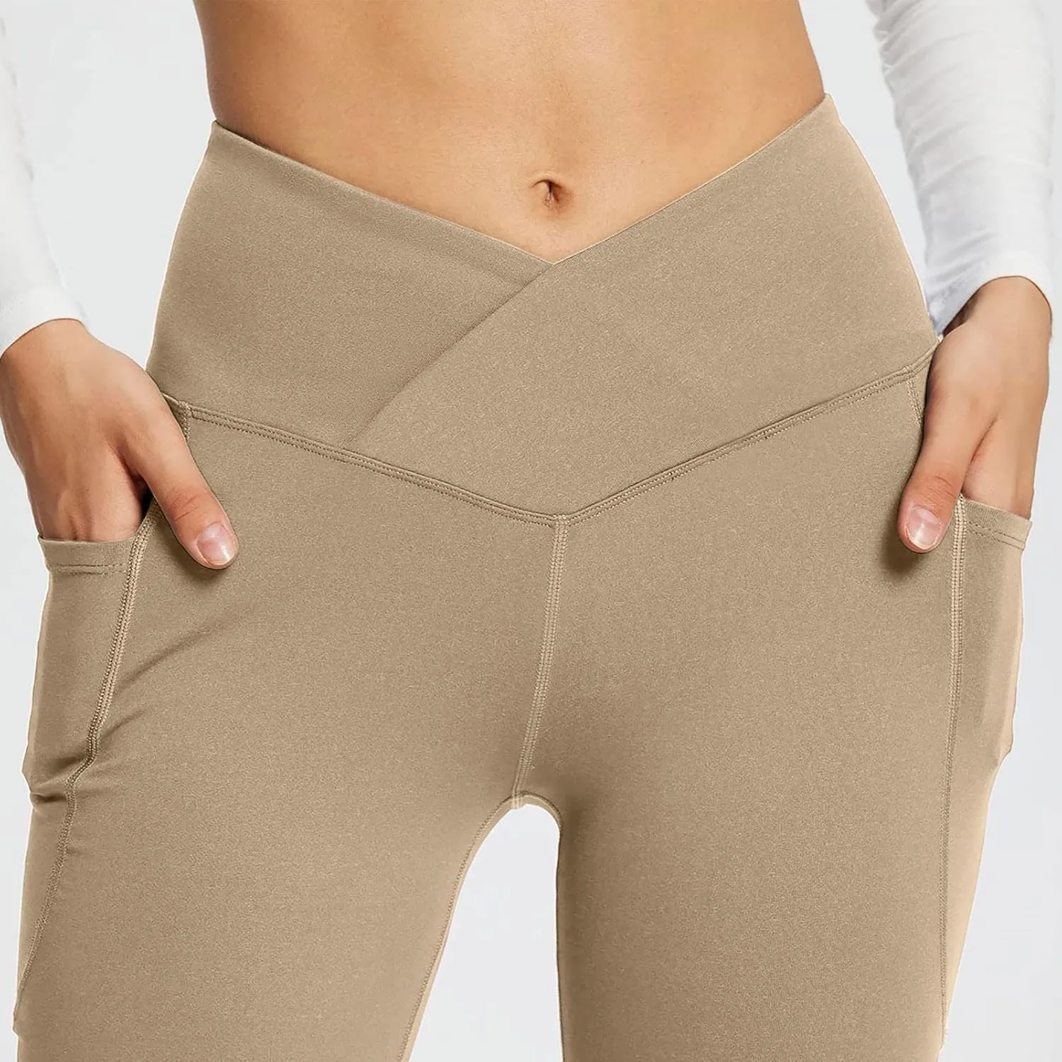 Women's Flared Lounge Pants Elastic Waist Linen Blend Trousers Lightweight Loose Fit Summer Beach Flowy