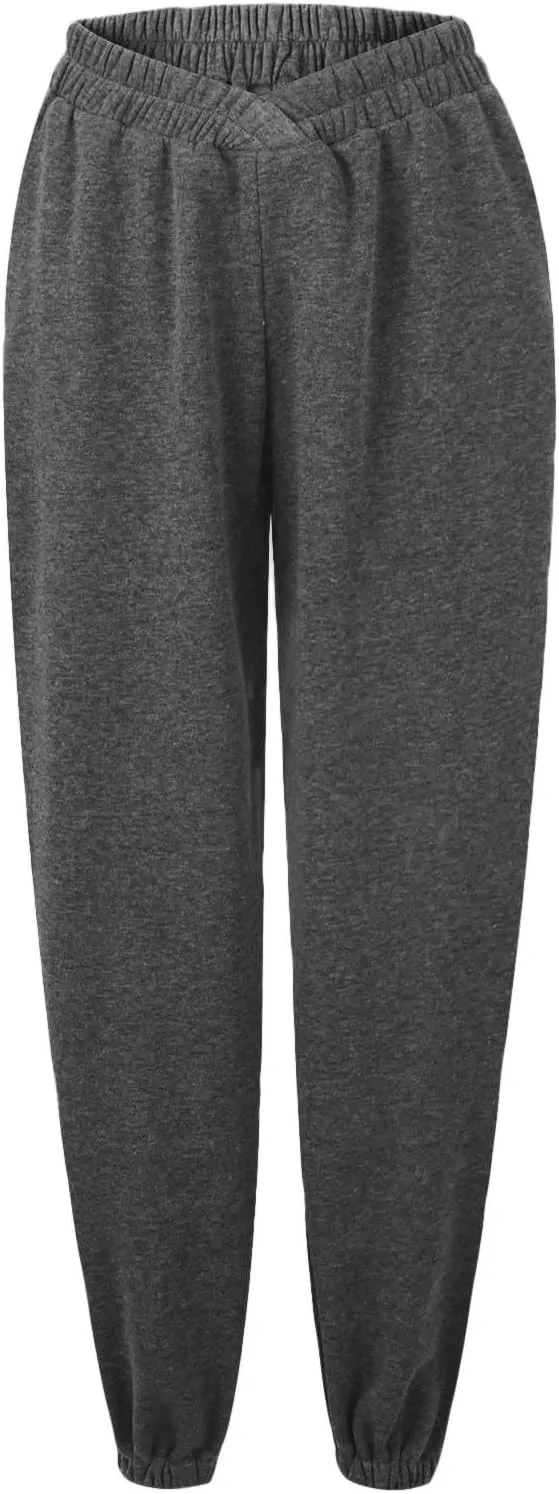 Women's High Waisted Jogger Pants Basic Elastic Waist Trousers Casual Solid Color Lounge Wear